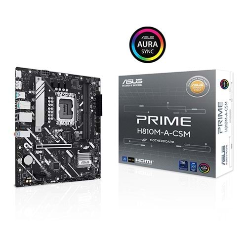 ASUS PRIME H810M-A-CSM DDR5 HDMI-DP PCIE 4.0 1851p mATX Kurumsal Anakart
