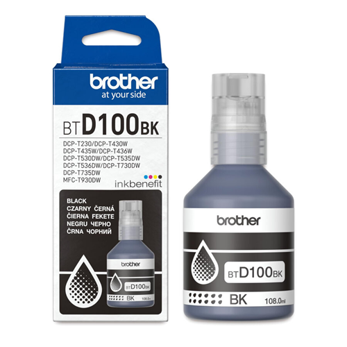 BROTHER BTD60BK BTD100BK 7.500 Sayfa Sıvı Siyah Mürekkep Kartuşu / Şişesi