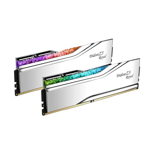 GSKILL 96GB (2X 48GB) DDR5 6400MHZ CL32 RGB DUAL KIT PC RAM / TRIDENT Z5 ROYAL SILVER F5-6400J3239F48GX2-TR5S