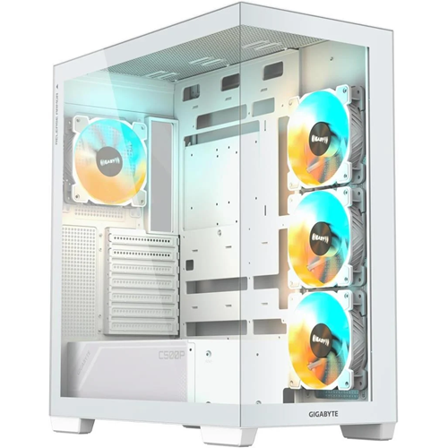 GIGABYTE GB-C500PI-ST C500 Panoramic Stealth Ice Sütunsuz Panoramik Cam Beyaz Mid Tower PC Kasası (4x ARGB Fanlı)