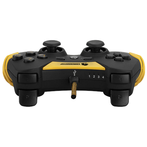 GAMEBOOSTER GB-J54Y USB Kablolu Oyun Kolu, Çift Titreşim Motorlu, Ergonomik Sarı Tasarım, PC ve PS3 Uyumlu Gamepad