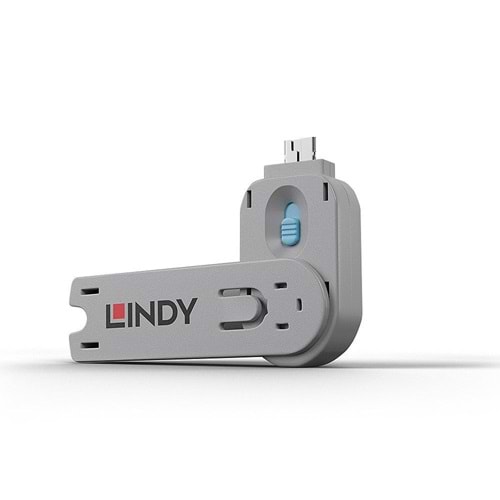 Lindy LIN-40622 Mavi USB Tip-A port kilidi açma anahtarı