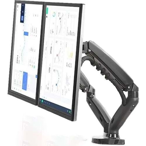 N.Bayou F160 2'li amortisörlü monitör masa siyah kol