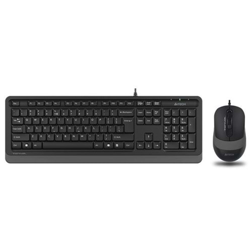 A4 Tech F1010 USB Q Klavye-mouse siyah-gri set