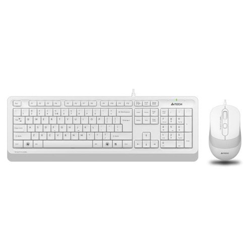 A4 Tech F1010 USB Q Klavye-mouse beyaz set
