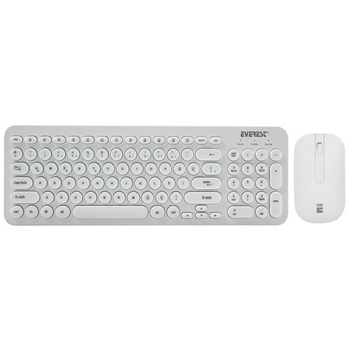 Everest KM-01W Kablosuz Q klavye&mouse beyaz set