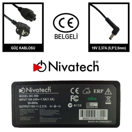 Nivatech BC960 19V 2,37A (5,5*2,5mm)STANDART
