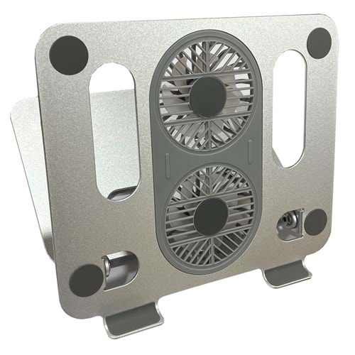Daytona ZR-750 İki fanlı metal notebook gümüş renkli stand