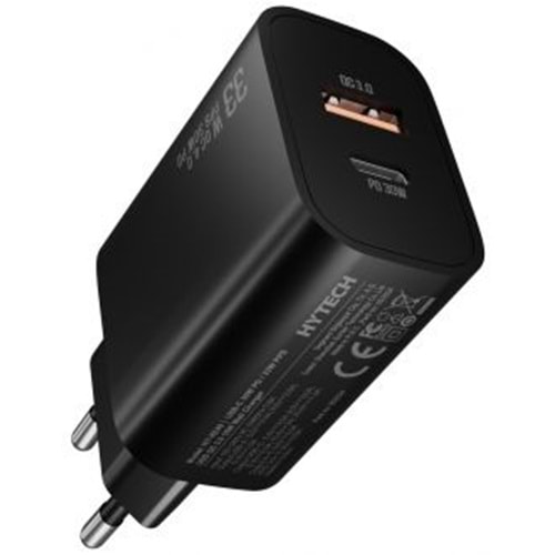 Hytech HY-XE49 Tip-C+USB-A 30W PD/ 18W Hızlı Ev Şarj Adaptörü