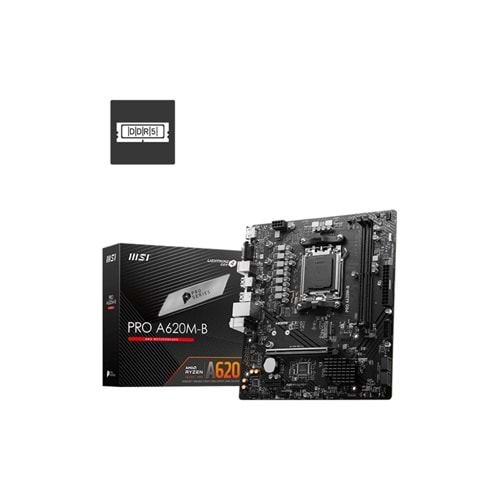 Msi Pro A620M-B Am5 Ddr5 6800(OC) Hdmi+VGA+M.2+USB