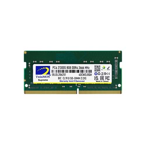Twinmos 8Gb Ddr4 2666MHz N.Book Ram MDD48GB2666N Voltaj : 1.2V