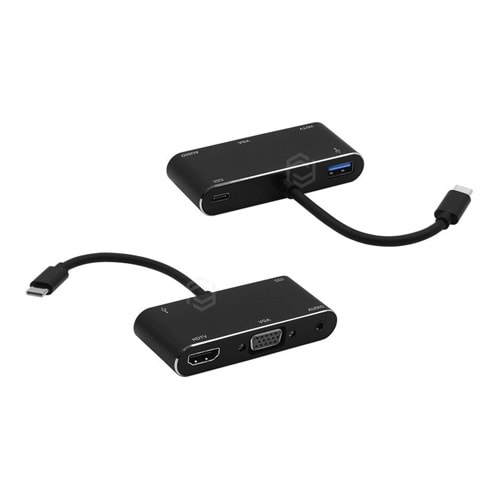 Frisby FA-7664TC USB Tip-C=>HDMI+VGA+Ses+USB3.0+PD Şarj hub