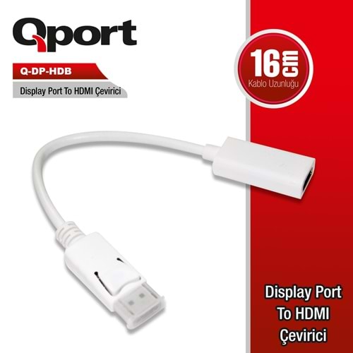 Qport Q-DP-HDB DP(E)=>HDMI(D) 4K çevirici
