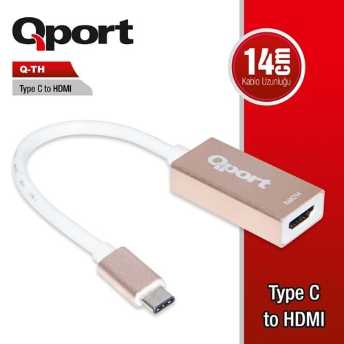 Qport Q-TH 14cm Tip-C(E )=>HDMI(D) çevirici