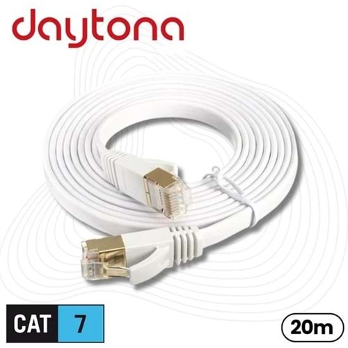Daytona A4453 20m CAT7 Flat patch kablo,beyaz