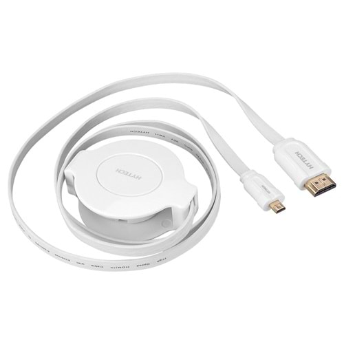 Hytech HY-W295 1,3m makaralı Micro Hdmi E=>Hdmi E {Giriş: Micro Hdmi (Erkek) => Çıkış: Hdmi (Erkek)}
