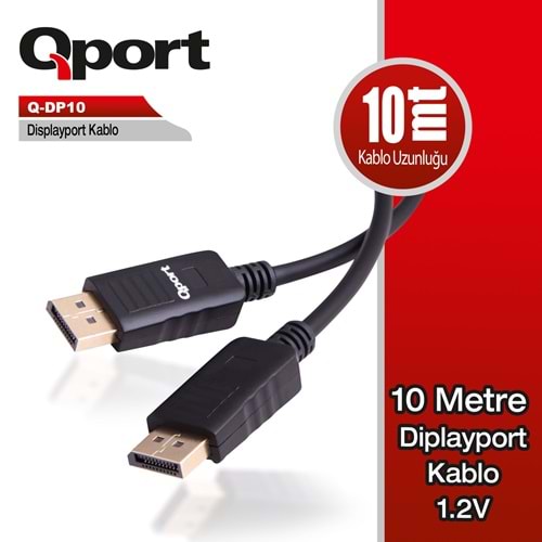 Qport Q-DP10 10m Displayport 1,2V kablo
