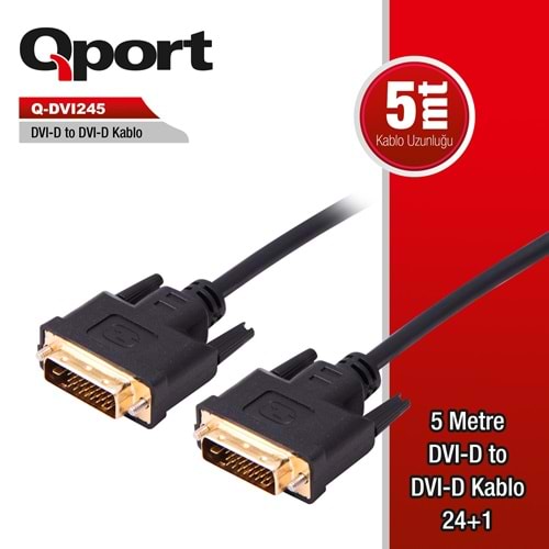 Qport Q-DVI245 5m DVI-D 24+1 Kablo