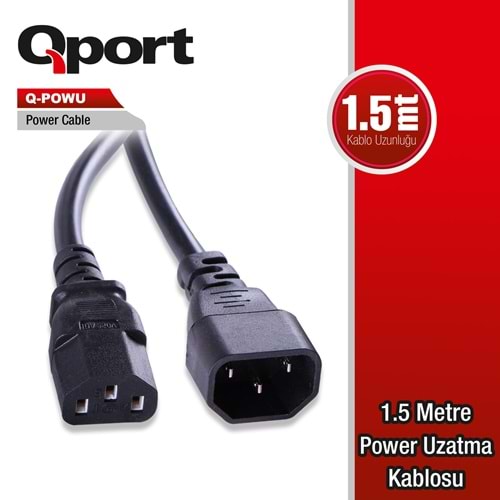 Qport Q-POWU 1,5m 0,75mm power uzatma kablosu
