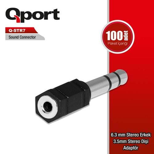 QPORT Q-STR7 6,3mm RCA ERKEK => 3,5mm RCA DİŞİ ÇEVİRİCİ