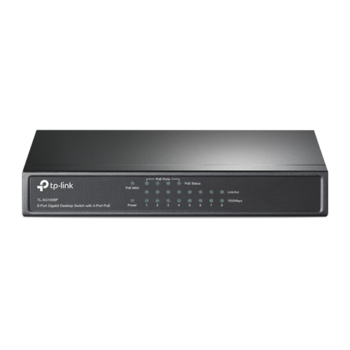 TP-LINK 8port 64w 4port PoE Gigabit Yönetilemez Switch TL-SG1008P