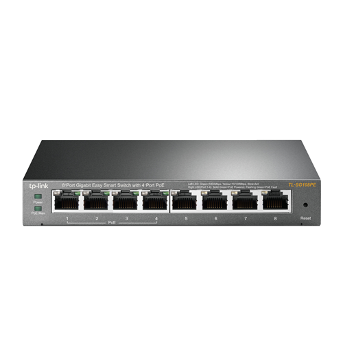 TP-LINK 8port 55w 4port PoE Gigabit Yönetilebilir Switch TL-SG108PE