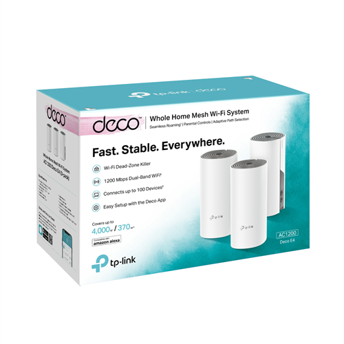 TP-LINK DECO E4 1200mbps AC1200 Dual Band Mesh Router 3-lü paket