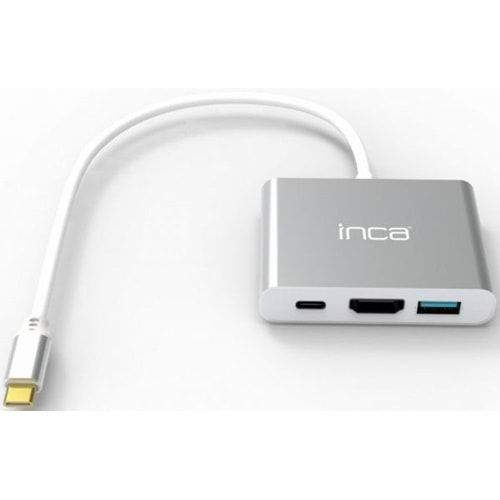 Inca ITPC-04T Tip-C=>Hdmi+USB3.0+Pd(100W) Çevirici (Giriş:Usb Type-C => Çıkış:Hdmi+Usb3.0+Pd)