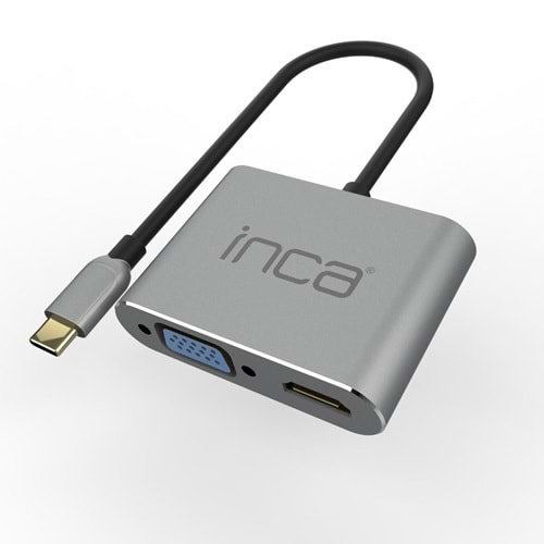 Inca ITPC-06T 15cm Tip-C=>HDMI+VGA+USB hub