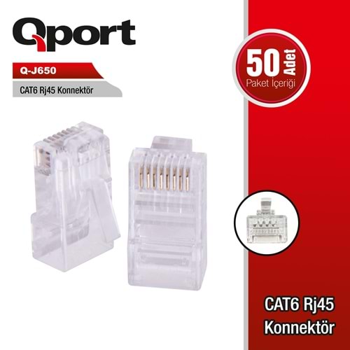 Qport Q-J650 CAT6 RJ-45 50'lik konnektör