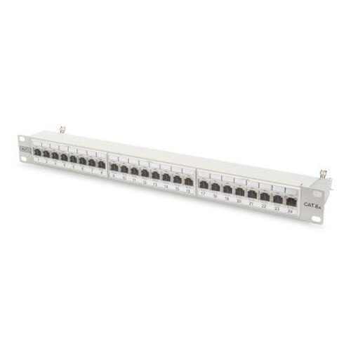 Digitus DN-91624S-SL-EA 24'lü Cat 6A 0.5U zırhlı p patch panel