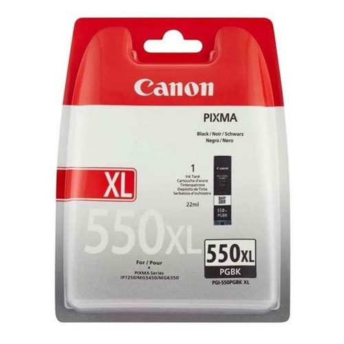 Canon PGI-550XL PGBK 7250-5450-6350 Mür.Krtş.22ML (Orjinal)