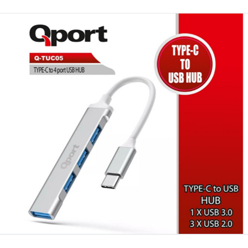 QPORT Q-TUC05 4port Type-C USB Çoklayıcı Hub