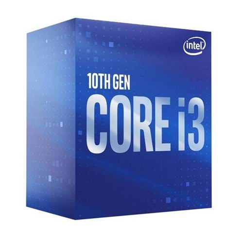 INTEL CORE i3 10100F 6MB 4çekirdekli VGA YOK 1200p 65w Kutulu+Fanlı