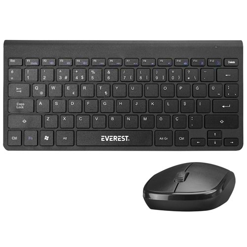 Everest KB-BT72 ELITE Black Metalik Kablosuz Q Klavye + Mouse Set