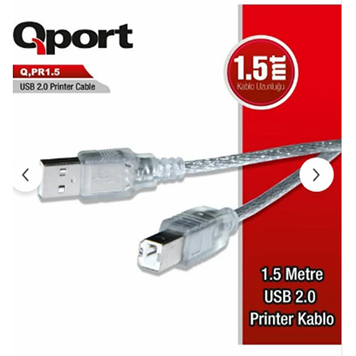 QPORT 1.5 metre Q-Pr1.5 Yazıcı Kablosu 2.0v