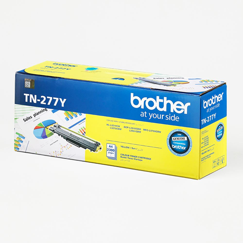 BROTHER TN-277Y Sarı (Yellow) Yüksek Kapasiteli Toner Kartuşu (2.300 Sayfa)