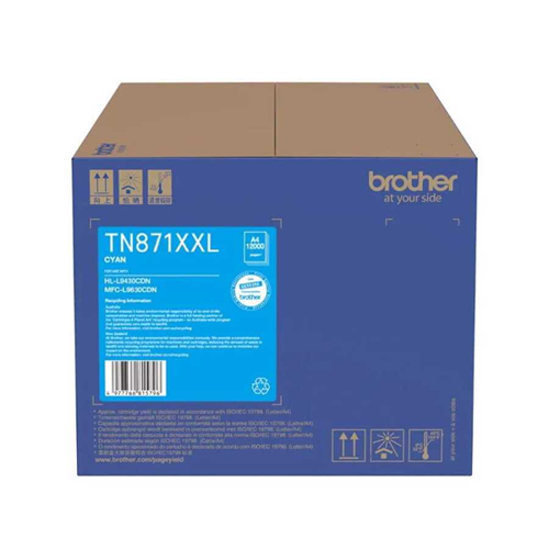 BROTHER TN-871XXLC Mavi (Cyan) Ultra Yüksek Kapasiteli Toner Kartuşu (12.000 Sayfa)