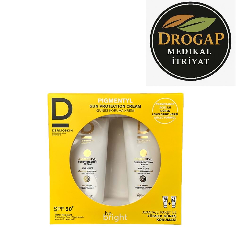 DERMOSKİN BE BRİGHT PİGMENTYL SPF 50 GÜNEŞ KREMİ 75+75 ML 2 Lİ PAKET