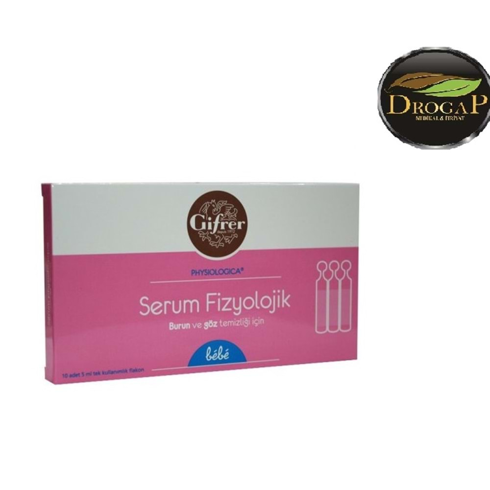 GİFRER SERUM FİZYOLOJİK 5 ML 10 FLAKON ( BURUN VE GÖZ TEMİZLİĞİ İÇİN )