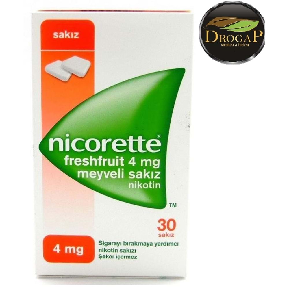 NİCORETTE MEYVELİ SAKIZ 4 MG 30 SAKIZ