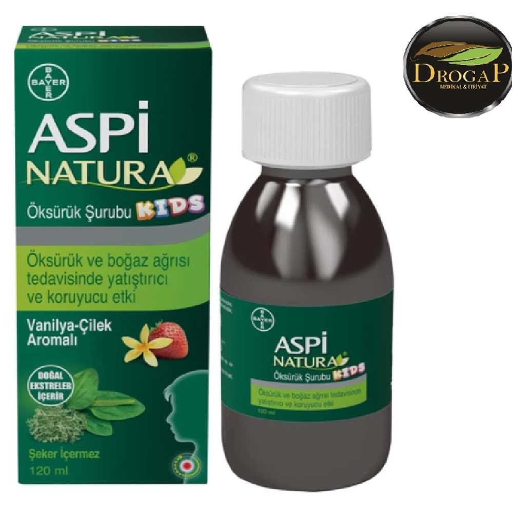 ASPİ NATURA ÖKSÜRÜK ŞURUBU KİDS 120 ML ( ÇOCUK ) VANİLYA & ÇİLEK AROMALI