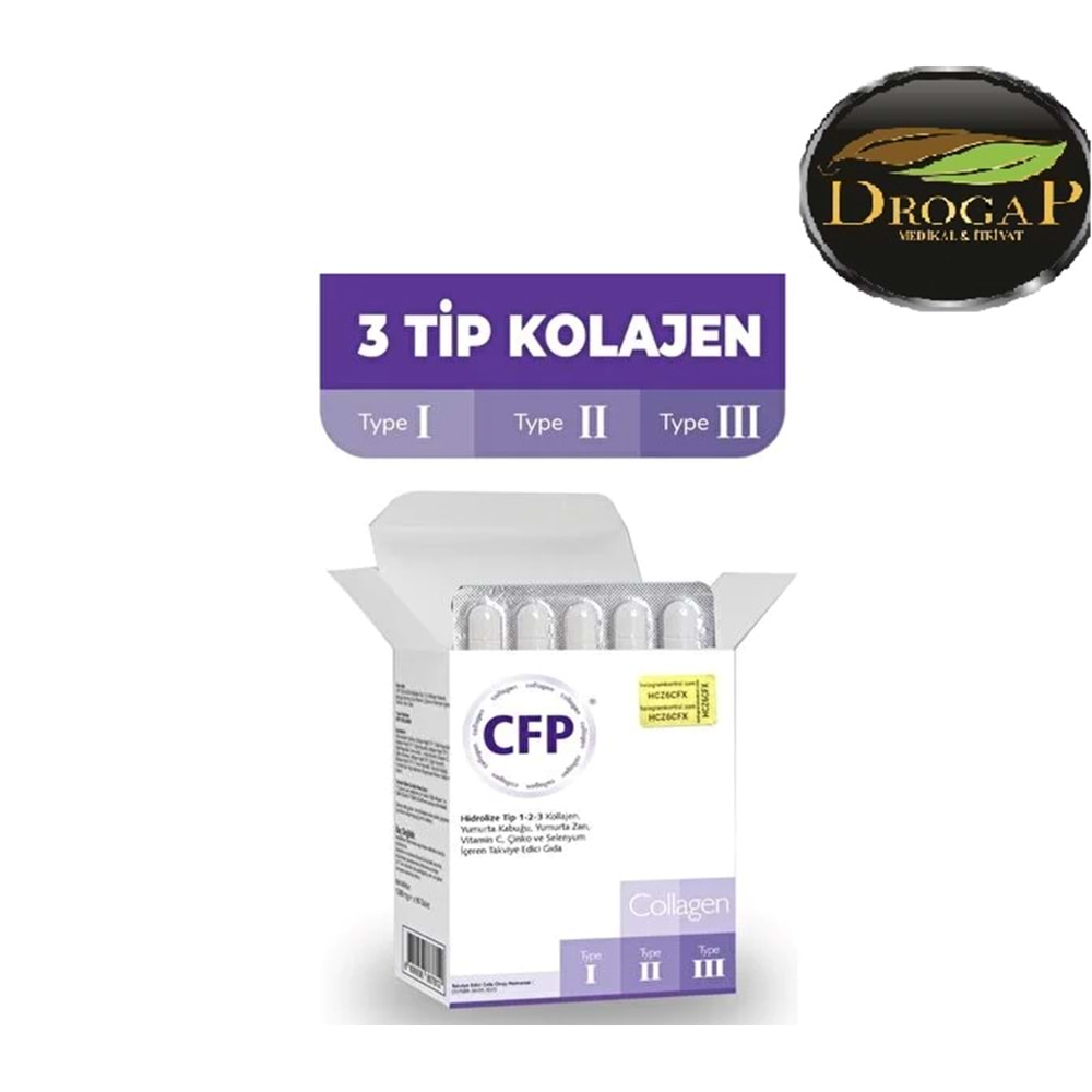 CFP COLLAGEN TİP 1 TİP 2 TİP 3 KOLAJEN İÇEREN TAKVİYE EDİCİ GIDA 1200 MG 90 TABLET