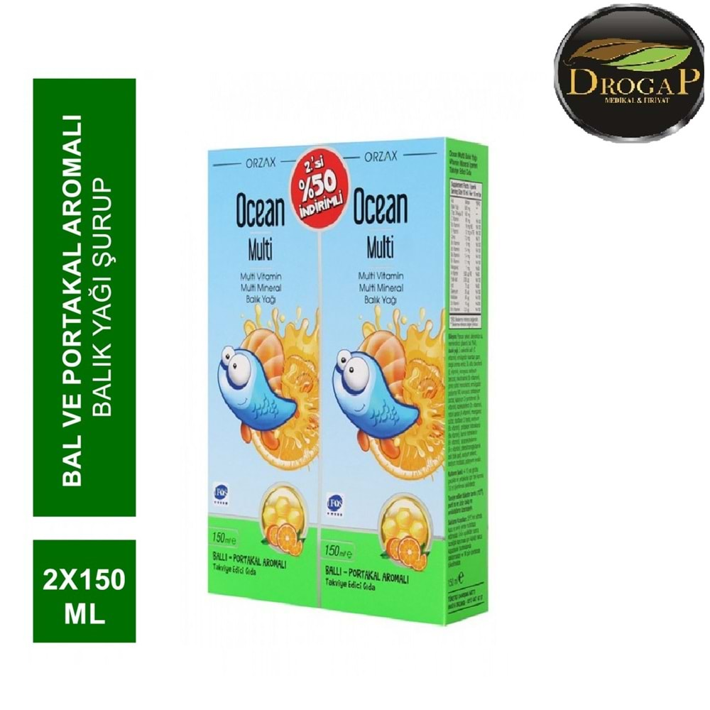 OCEAN MULTİ ŞURUP 150 ML ( 2. % 50 İNDİRİMLİ ) ( BALLI-PORTAKALLI ) KOFRE PAKET