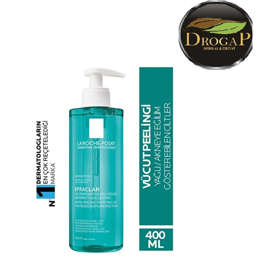 LA ROCHE POSAY EFFACLAR GEL PURİFYİNG VÜCUT MİCROPEELİNG 400 ML ( YAĞLI VE AKNELİ CİLTLER İÇİN )