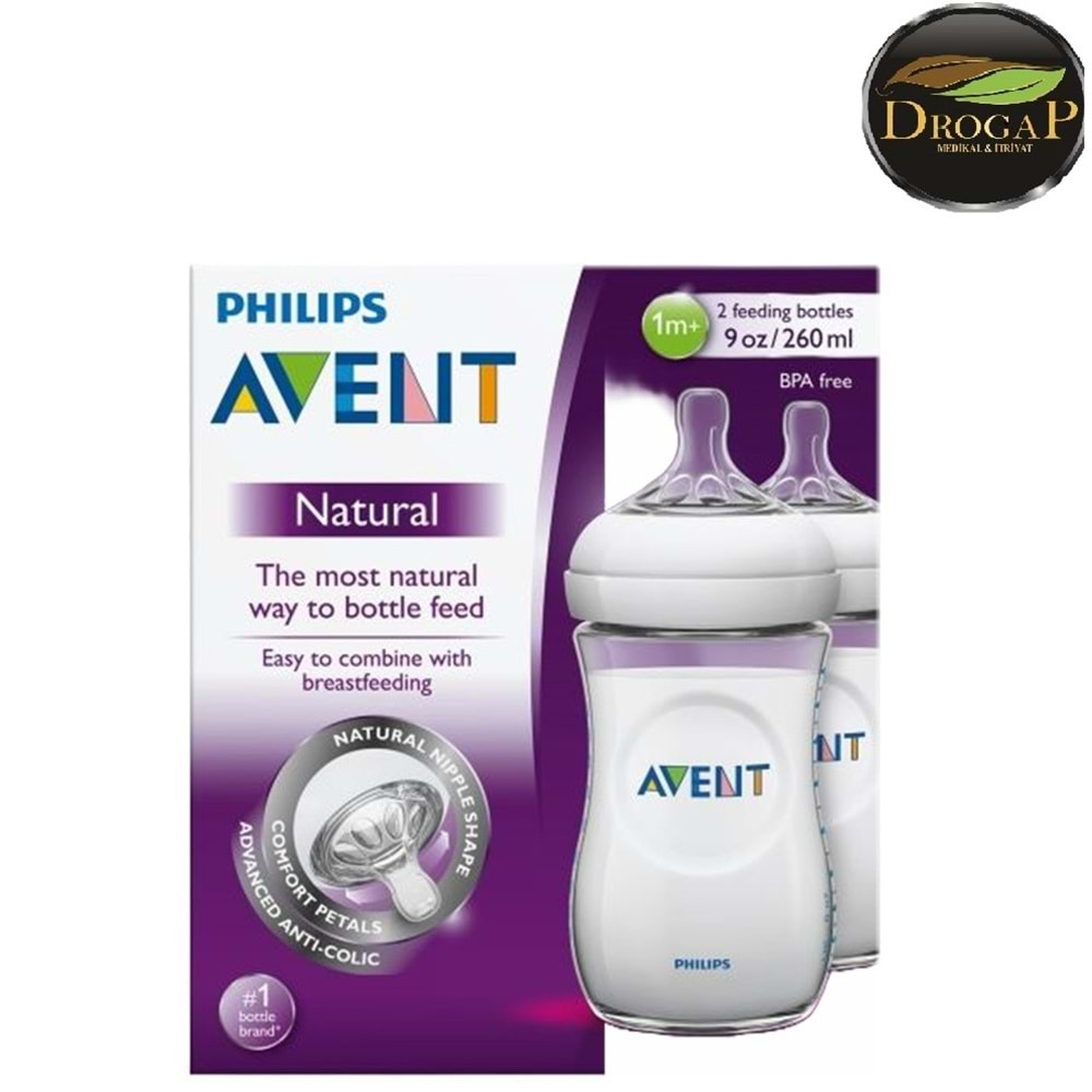 AVENT BİBERON NATURAL PP SCF033/27 1m+ Ay 260 ML 2 Lİ PAKET