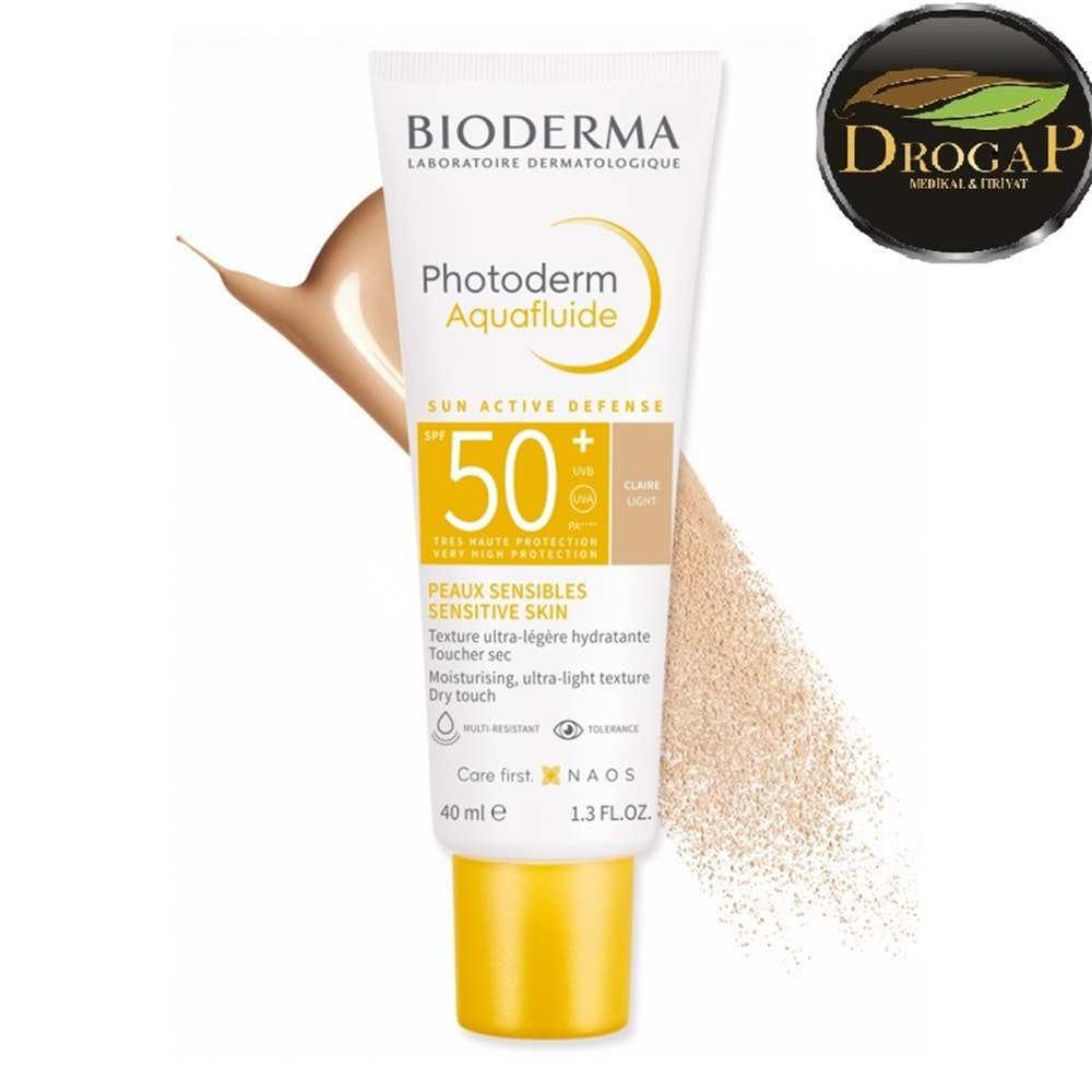 BİODERMA PHOTODERM AqUA FLUİDE CLAİRE LİGHT SPF50+ 40 ML GÜNEŞ KREMİ ( TÜM CİLTLER İÇİN ) RENKLİ