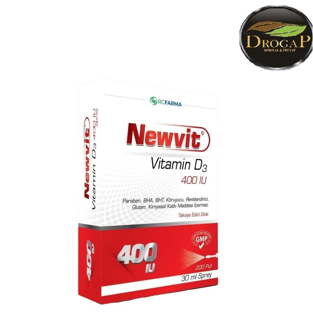 NEWVİT VİTAMİN D3 400 IU SPREY 30 ML DAMLALIKLI