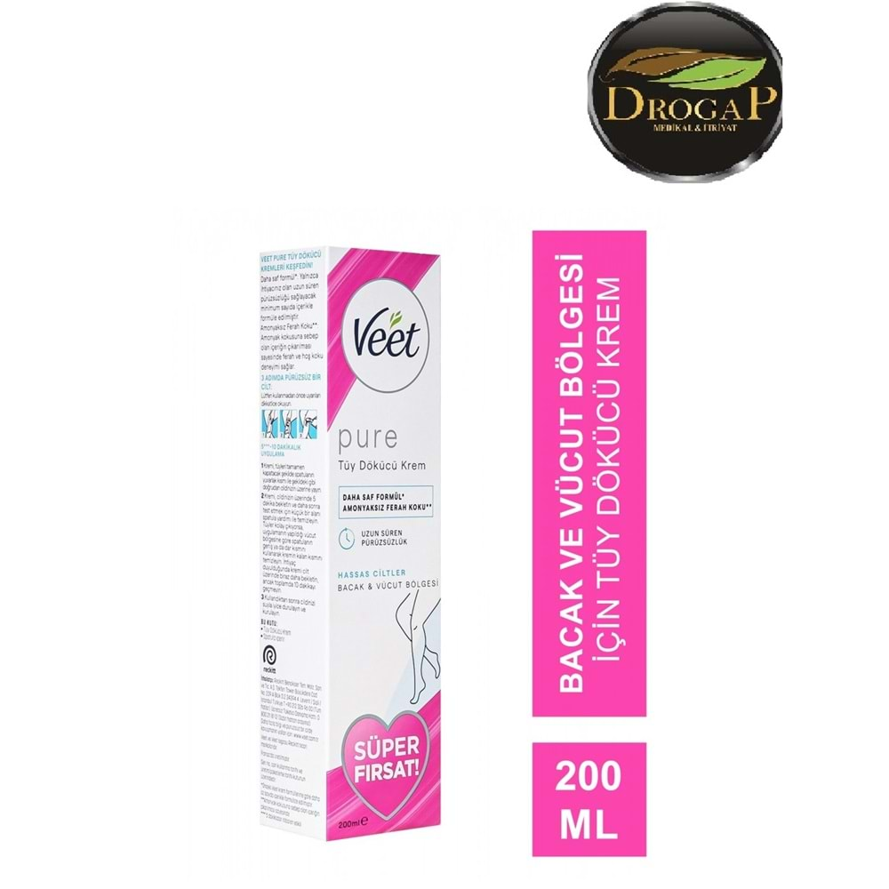 VEET TÜR DÖKÜCÜ KREM PUER 200 ML KADINLAR İÇİN ( HASSAS CİLTLER İÇİN )