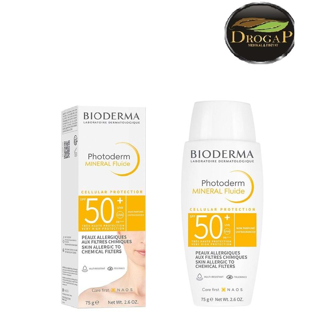 BİODERMA PHOTODERM MİNERAL FLUİDE SPF50+ 75 ML ( HASSAS CİLTLER İÇİN )